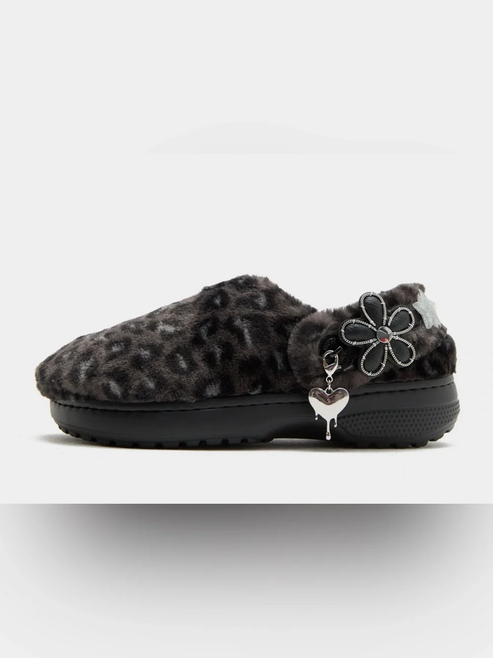 NWT Crocs Unforgettable Leopard Print Plush Faux-Fur Slip-On Clog - Picture 3 of 3